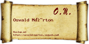 Osvald Márton névjegykártya