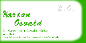 marton osvald business card